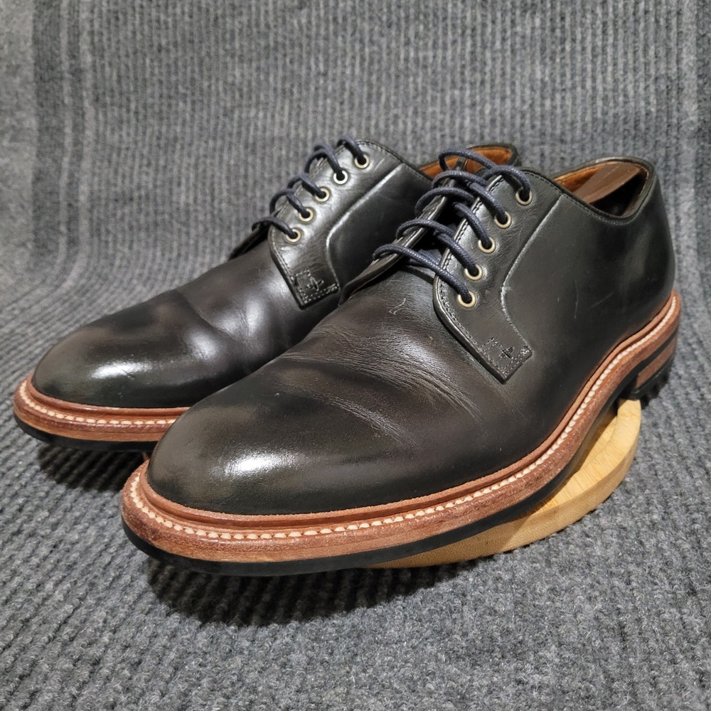Grant Stone Plain Toe Blucher Shoes Men's 11.5D Black Goodyear Welt Derby 42307 - Picture 3 of 12